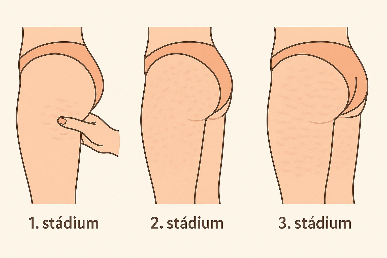 narancsbőr fokozatai